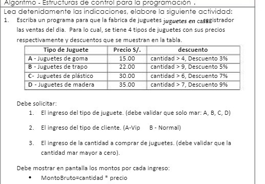 Algoritmi- Estructuras de control para la