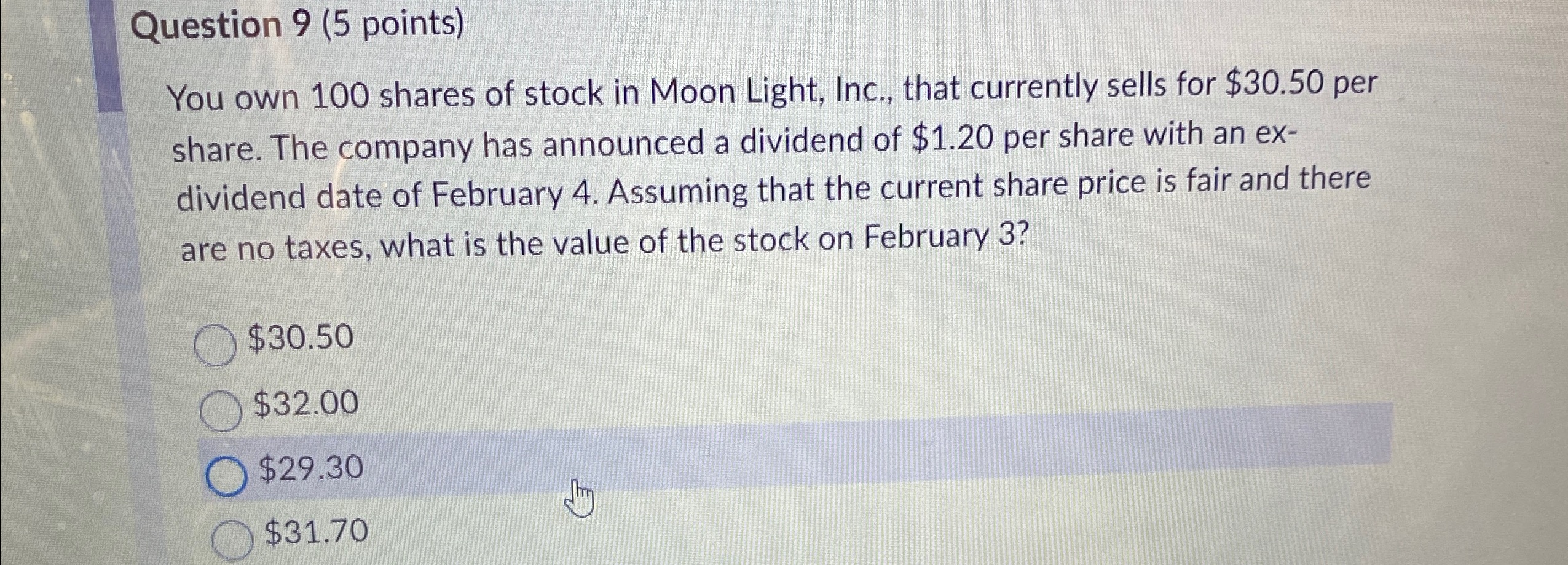 Question 8 (5 points) Great Year Inc., is