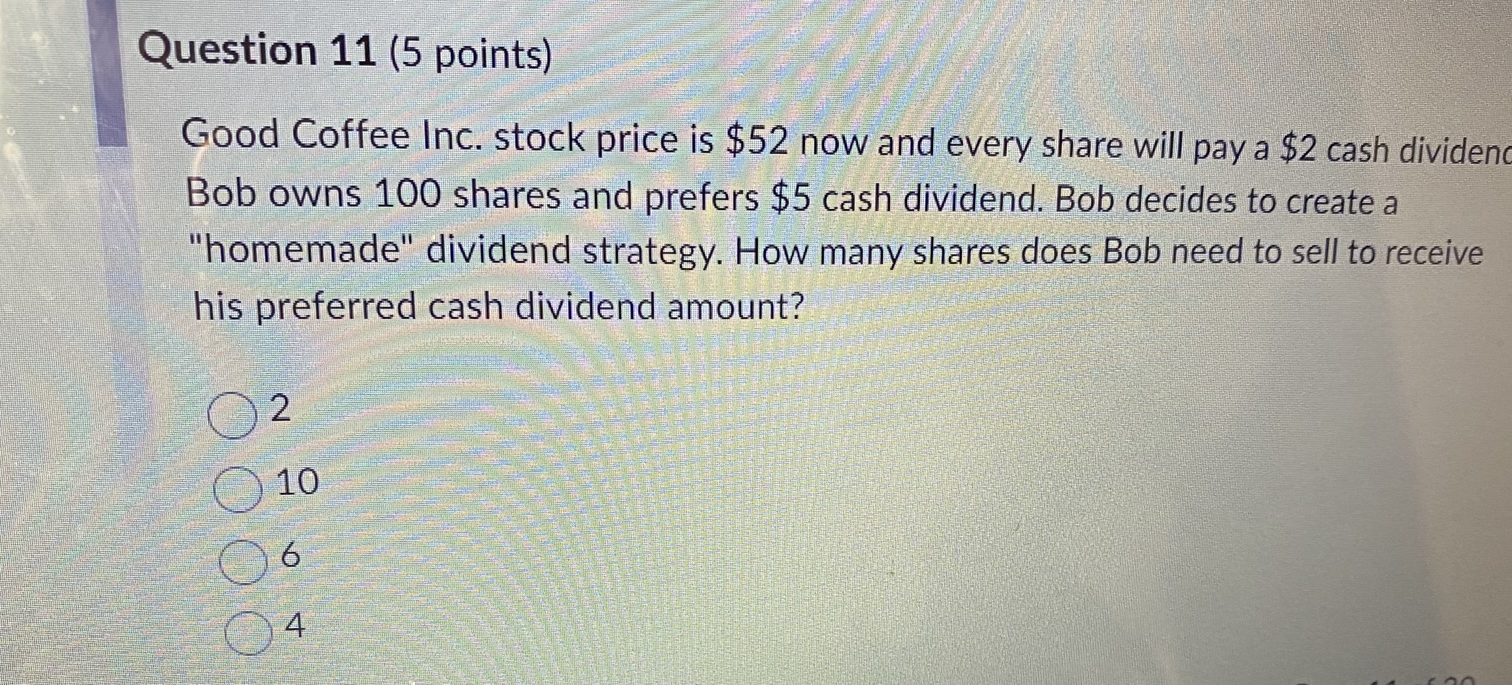 Question 8 (5 points) Great Year Inc., is