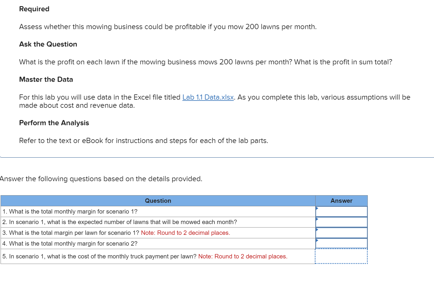 Required Assess whether this mowing business