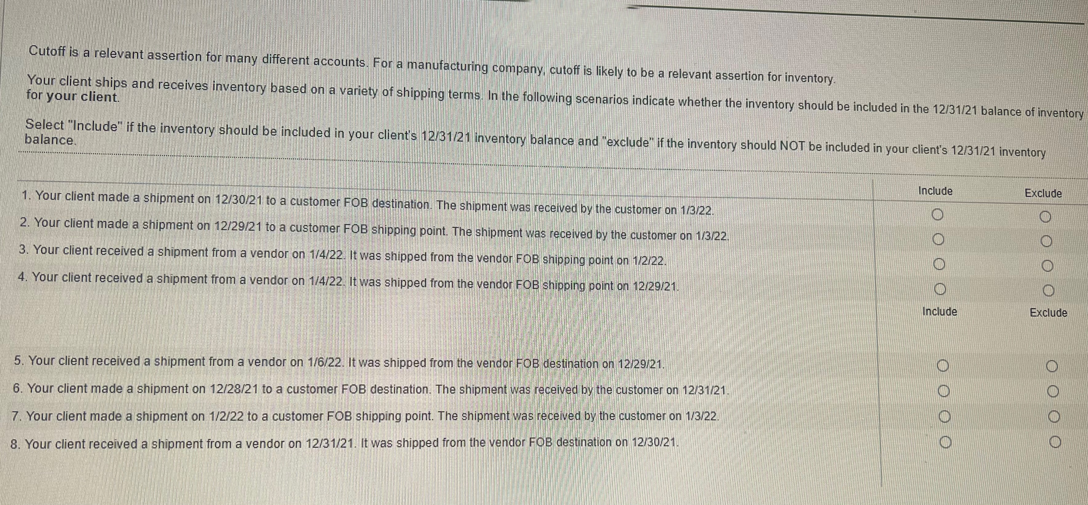 Cutoff is a relevant assertion for many different