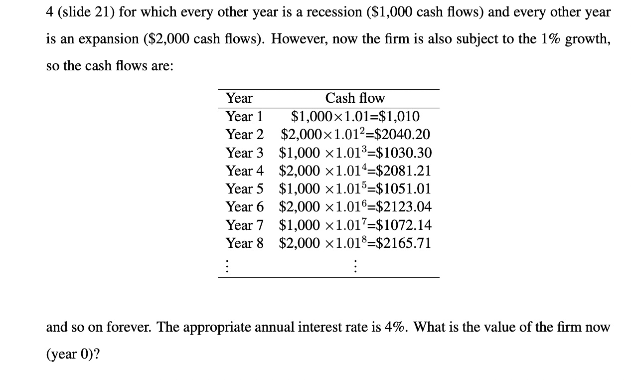 4 (slide 21) for which every other year is a