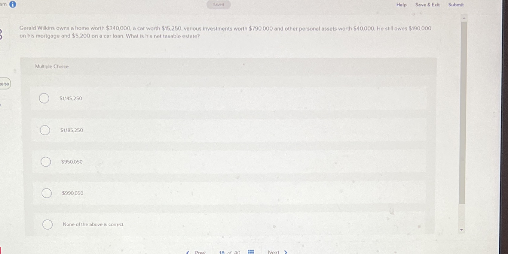 am Saved Help Save & Exit Submit Gerald Wilkins