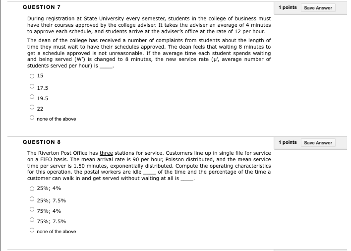 QUESTION 7 1 points Save Answer During