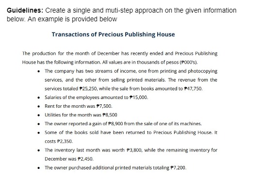 Guidelines: Create a single and muti-step