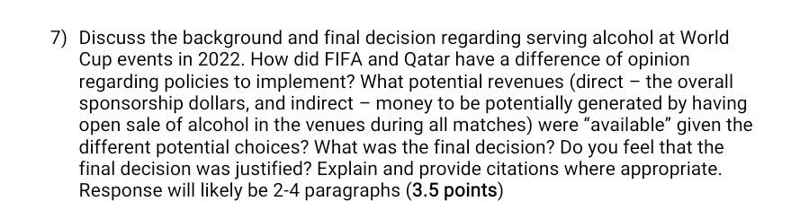 7) Discuss the background and final decision