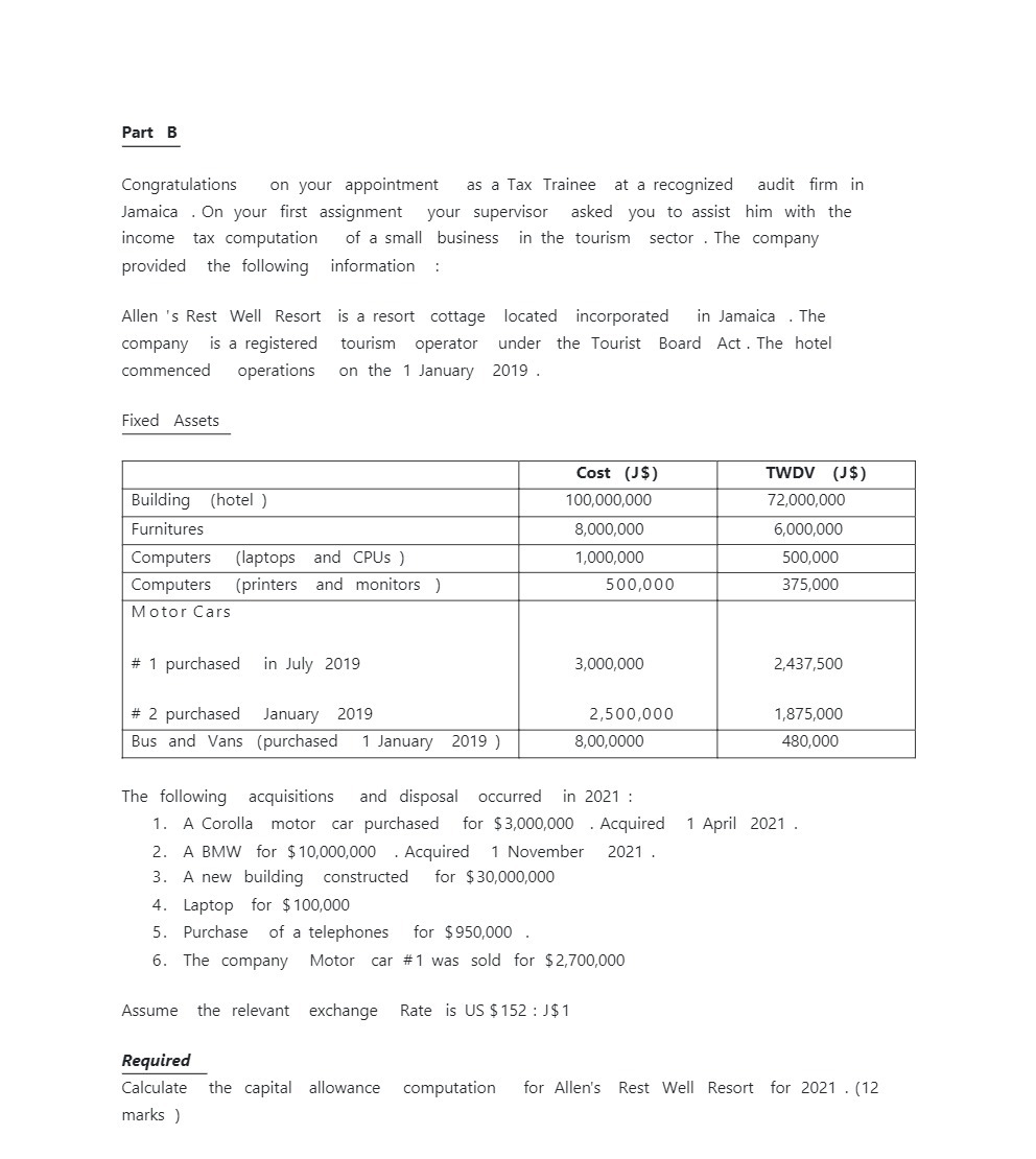 Part B Congratulations on your appointment as a