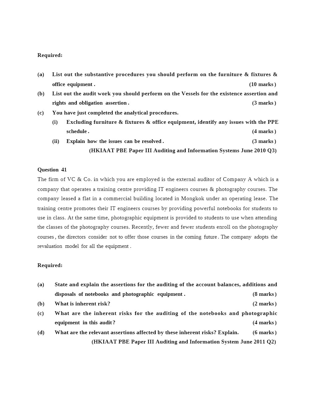 Required: (a) List out the substantive procedures