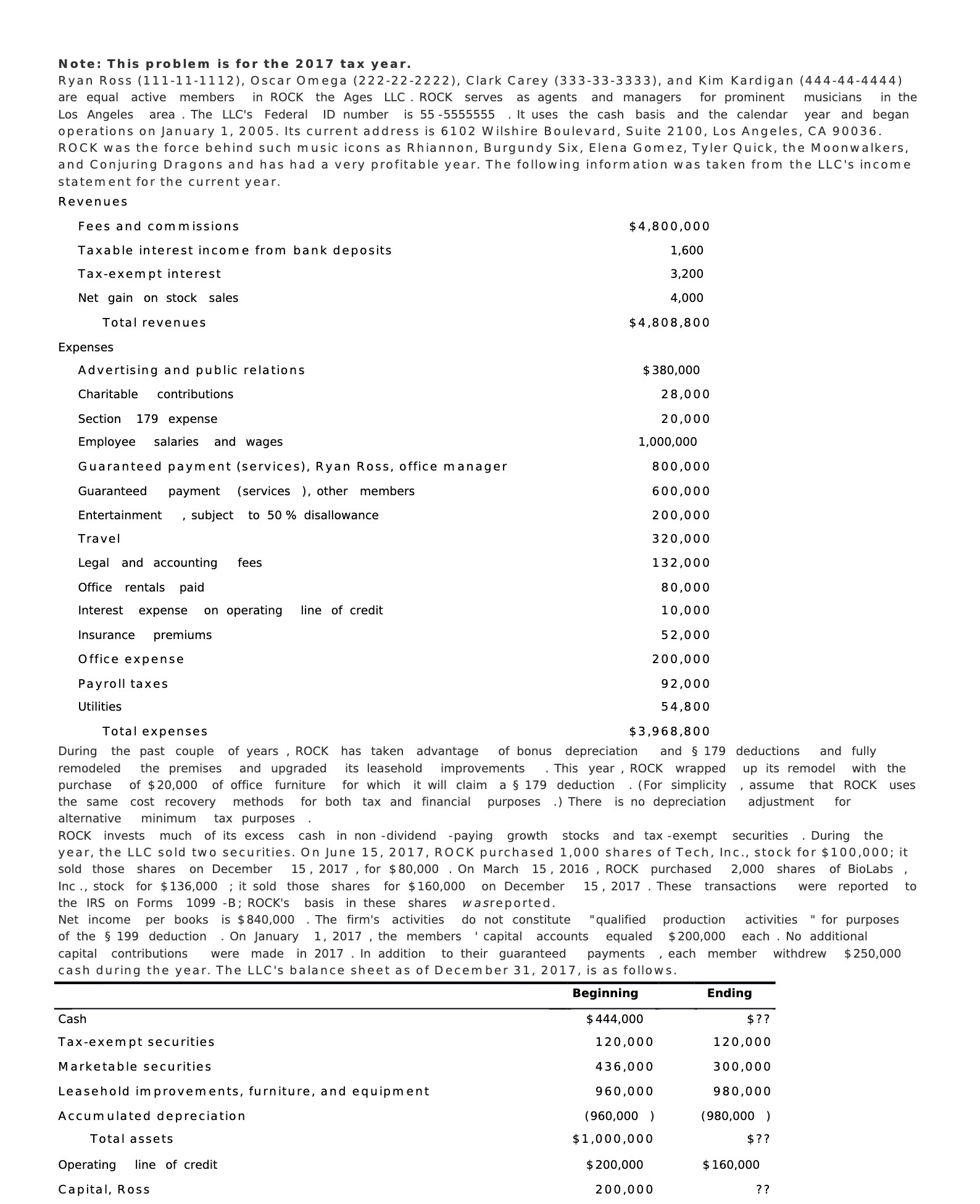 Note: This problem Is for the 2011 tax year. Ryan