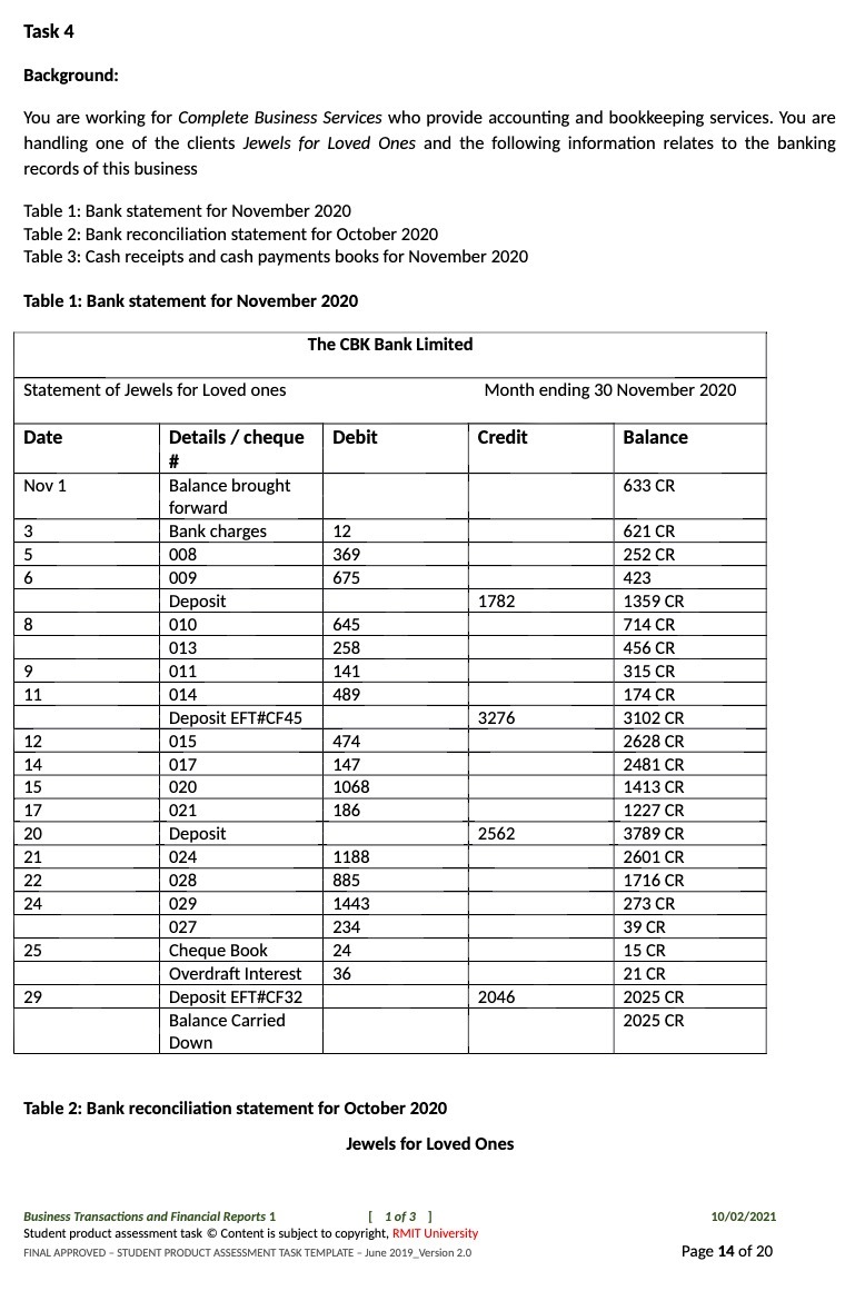 Task 4 Background: You are working for Complete