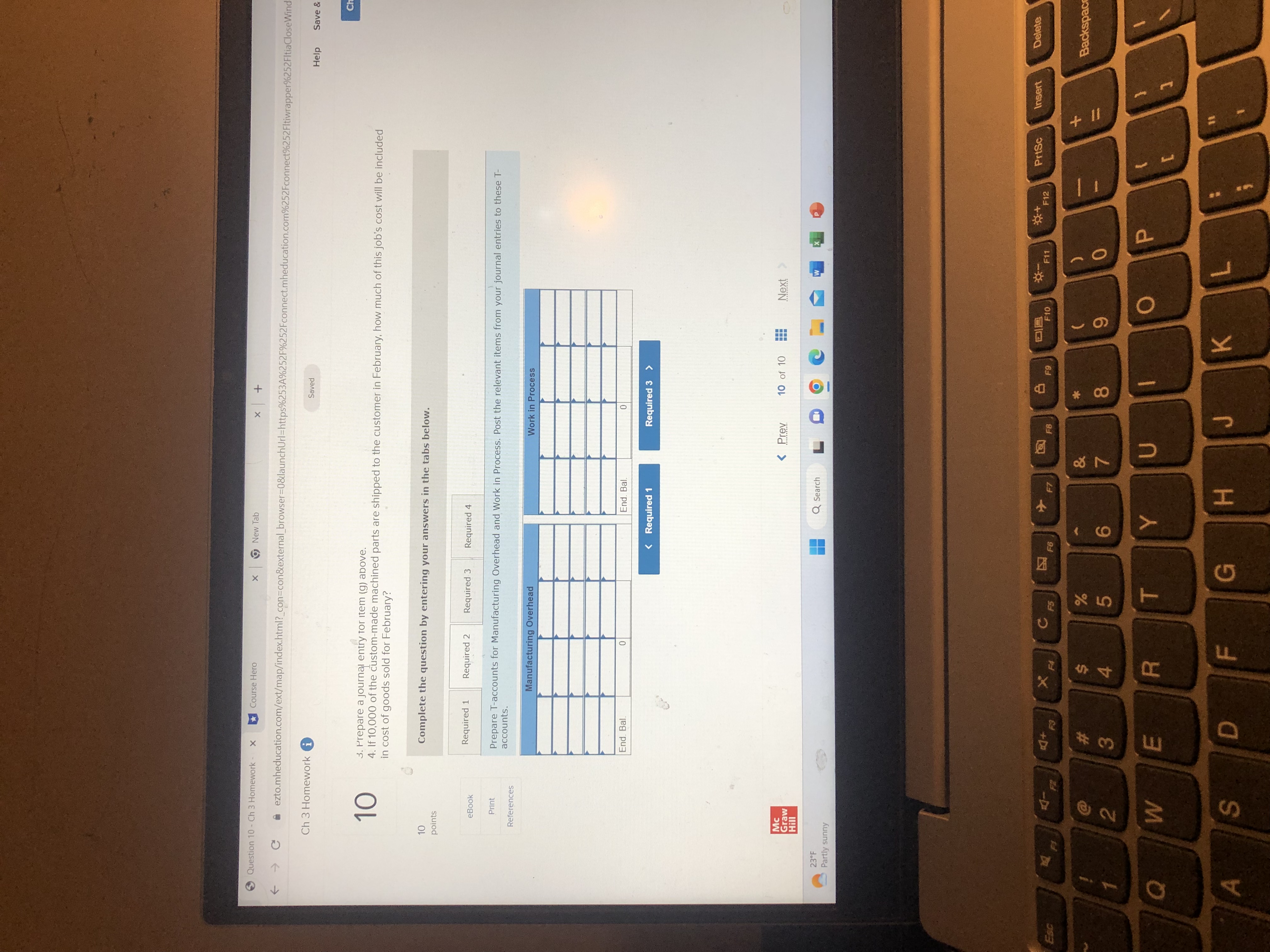 Question 10 . Ch 3 Homework - X Course Hero x New