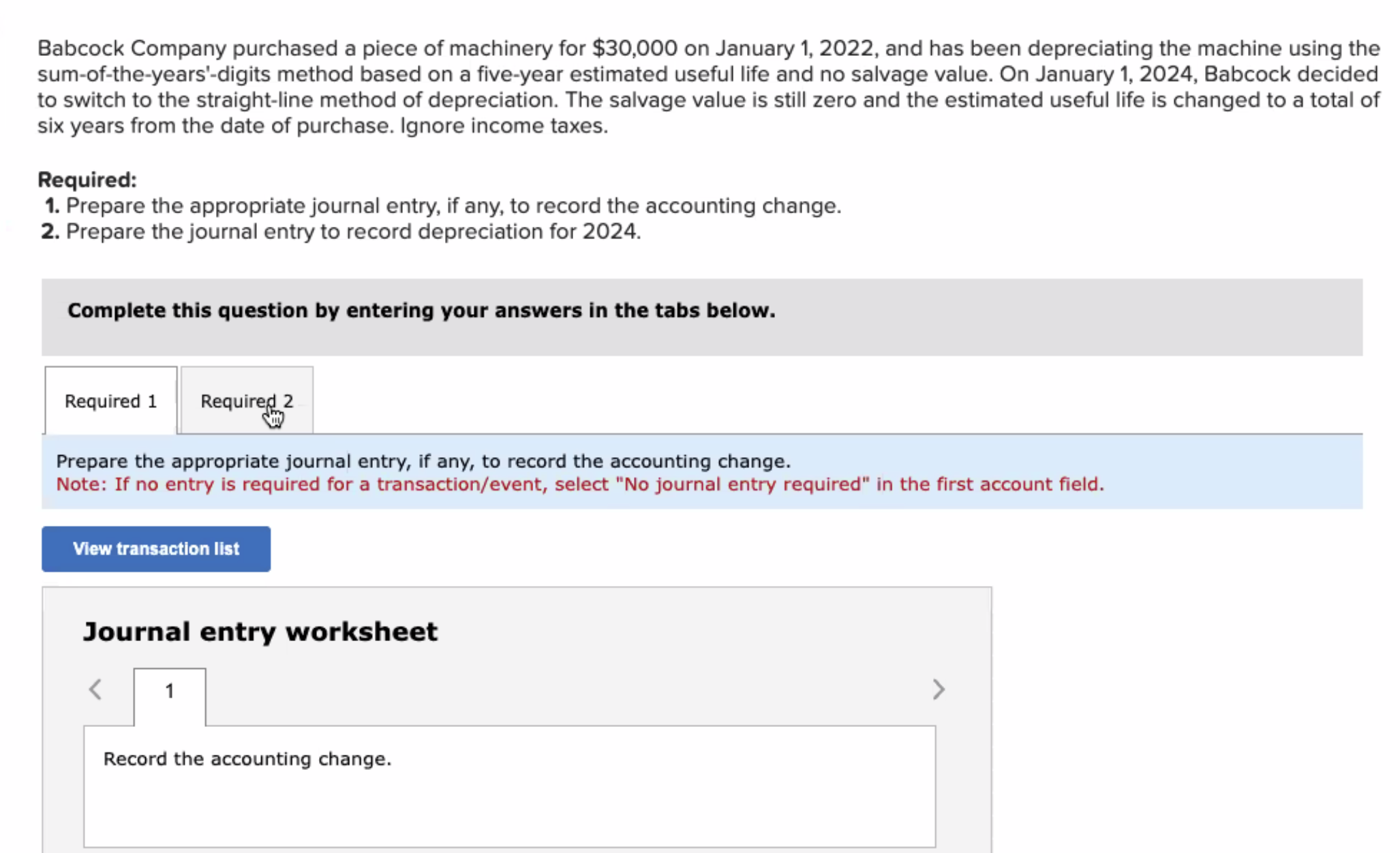 Babcock Company purchased a piece of machinery