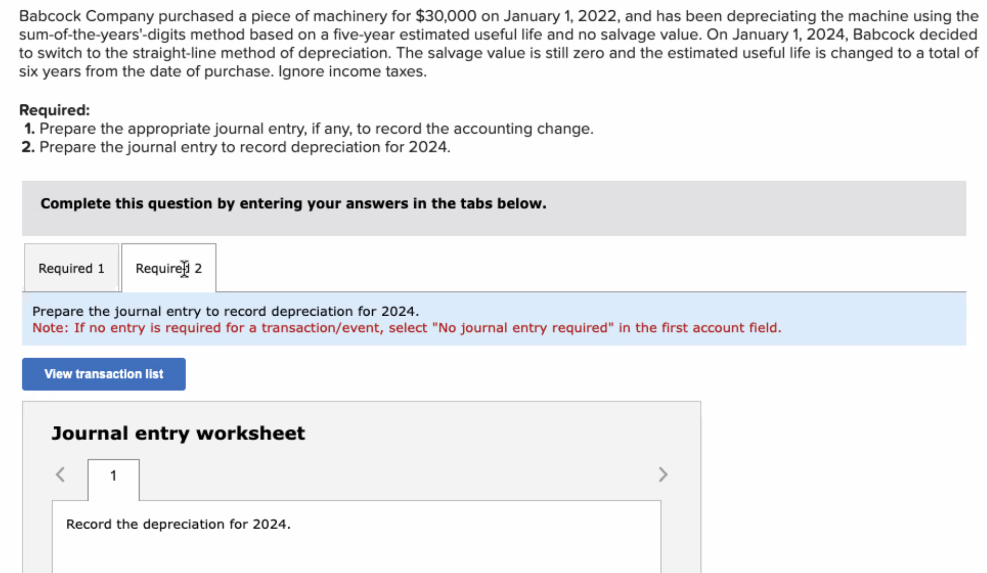 Babcock Company purchased a piece of machinery