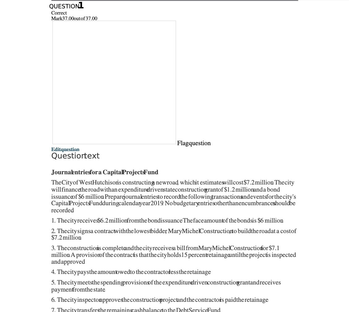 QUESTION1 Correct Mark37.00outof37.00