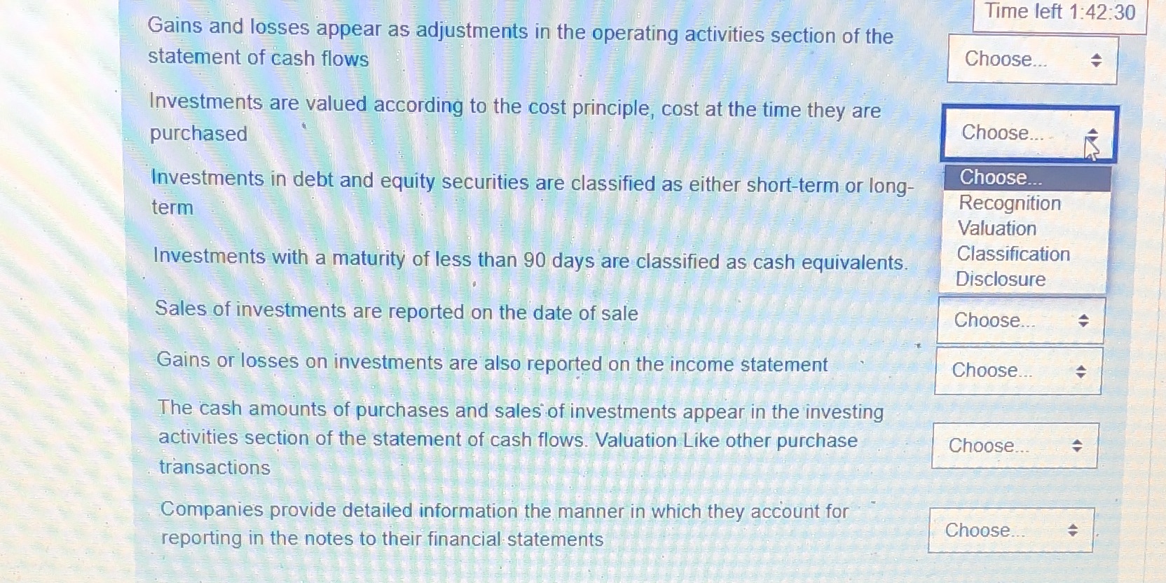 You the words from the drop down box that best