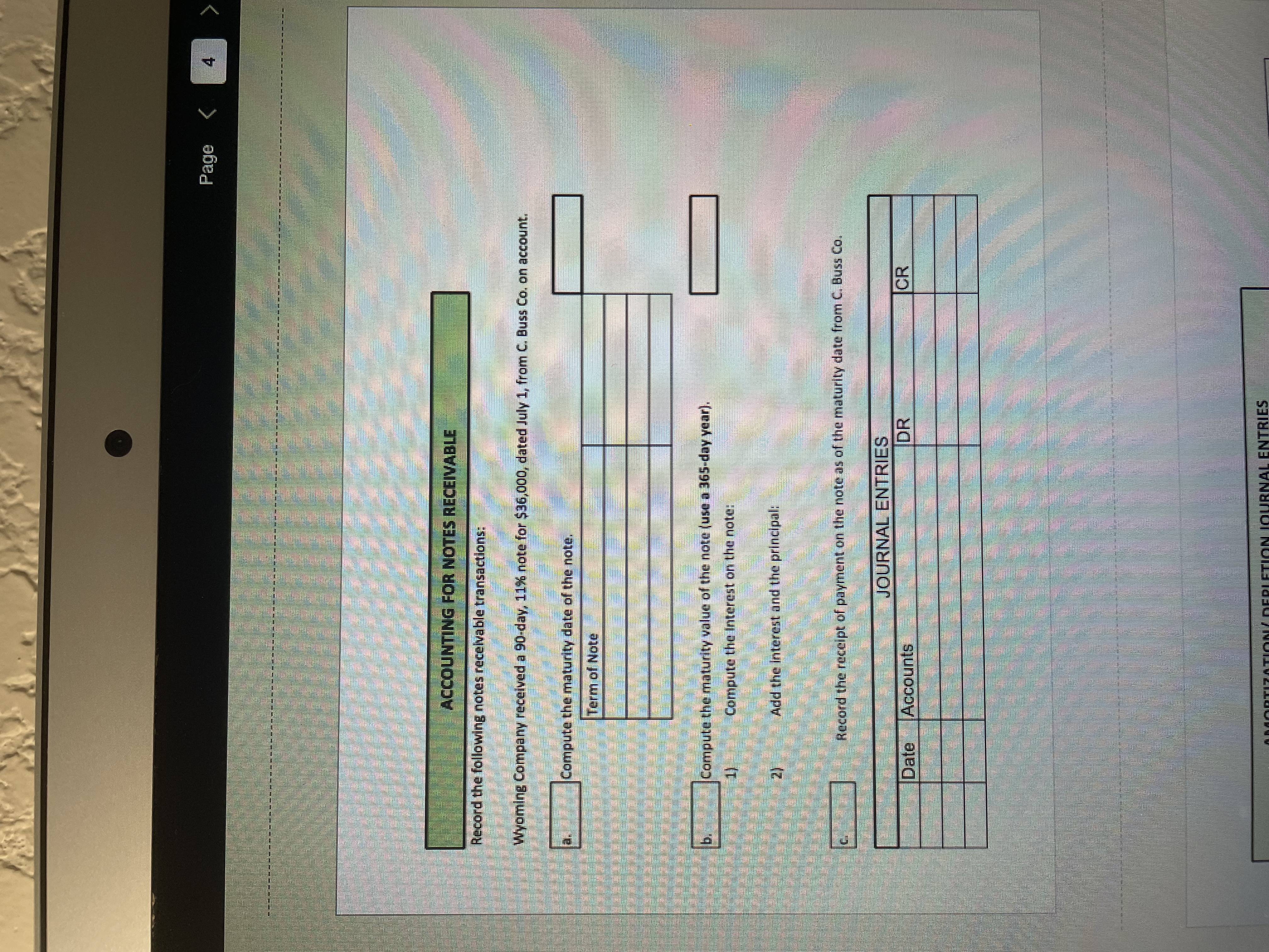 Page K 4 > ACCOUNTING FOR NOTES RECEIVABLE Record