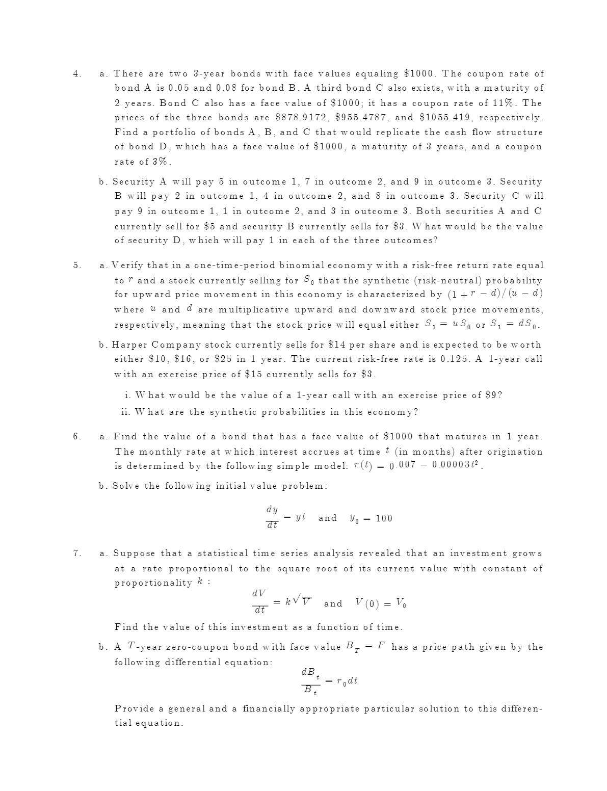4. a. There are two 3year bonds with face values