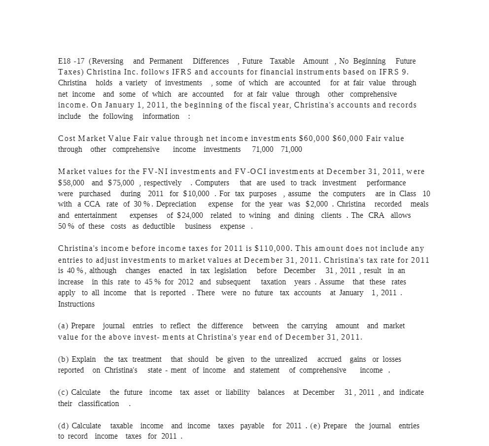 E18 17 (Reversing and Permanent Differences ,