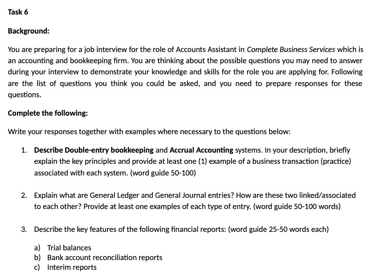 Task 6 Background: You are preparing for a job