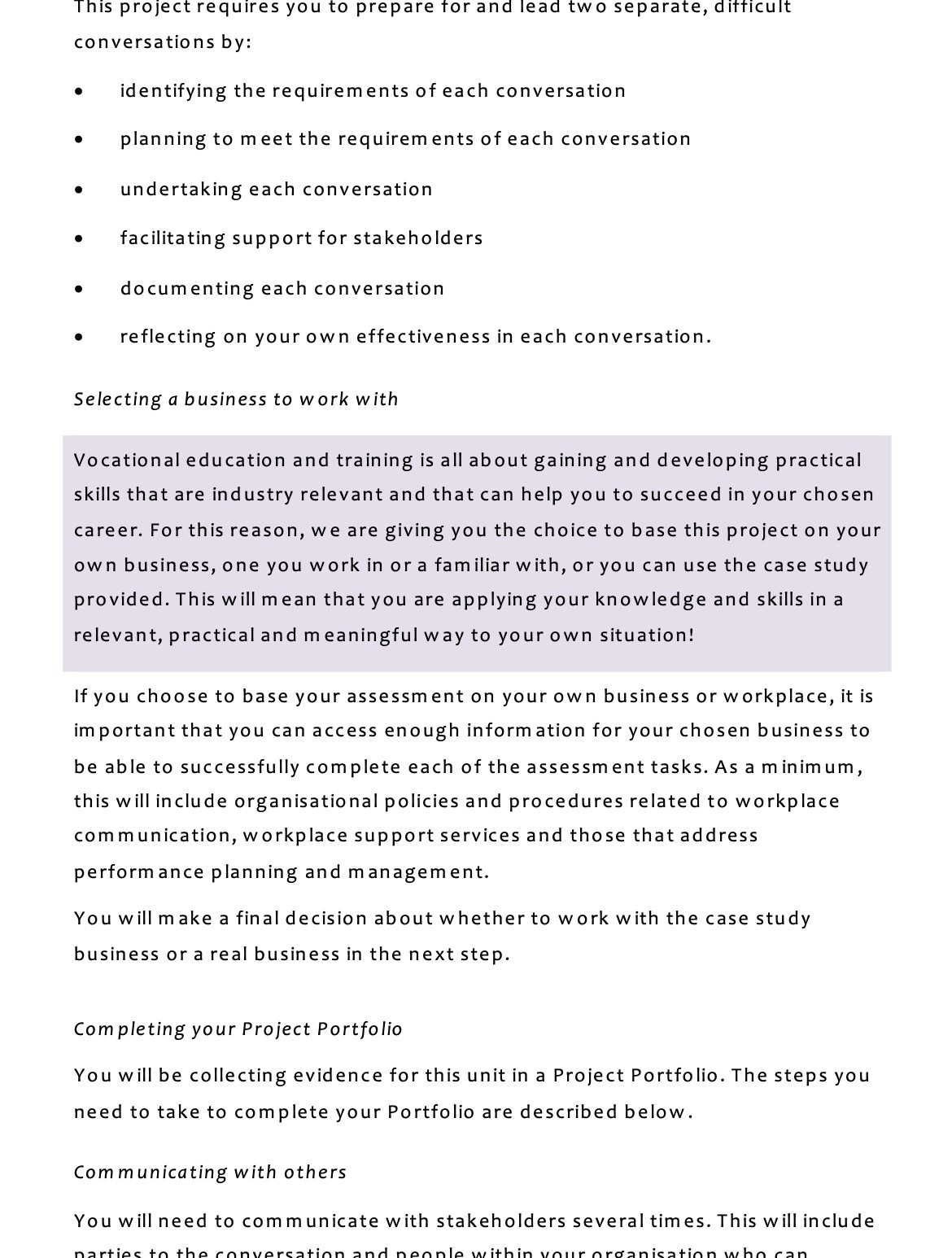 This project requires you to prepare for and lead