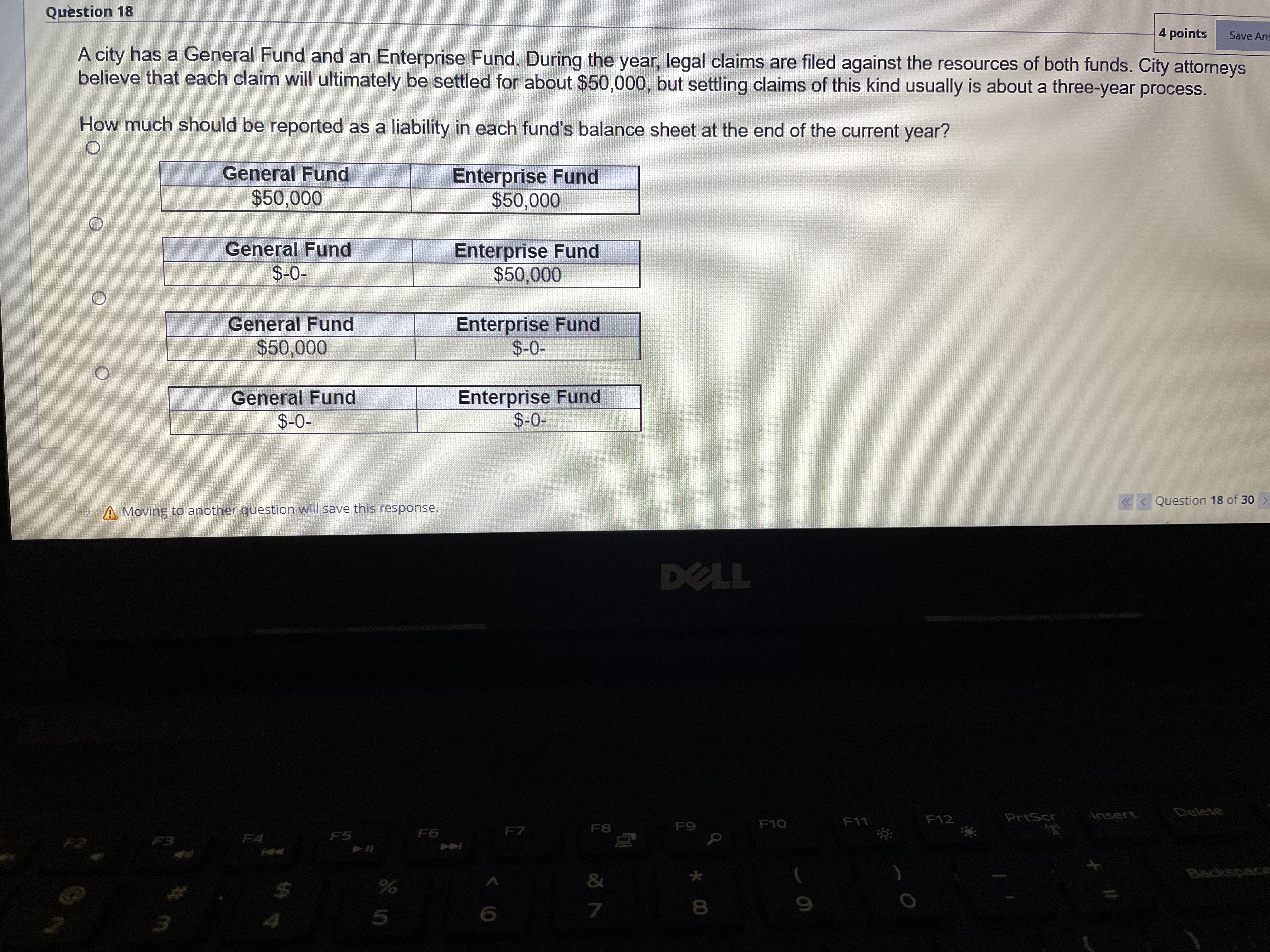 Question 18 4 points Save An A city has a General