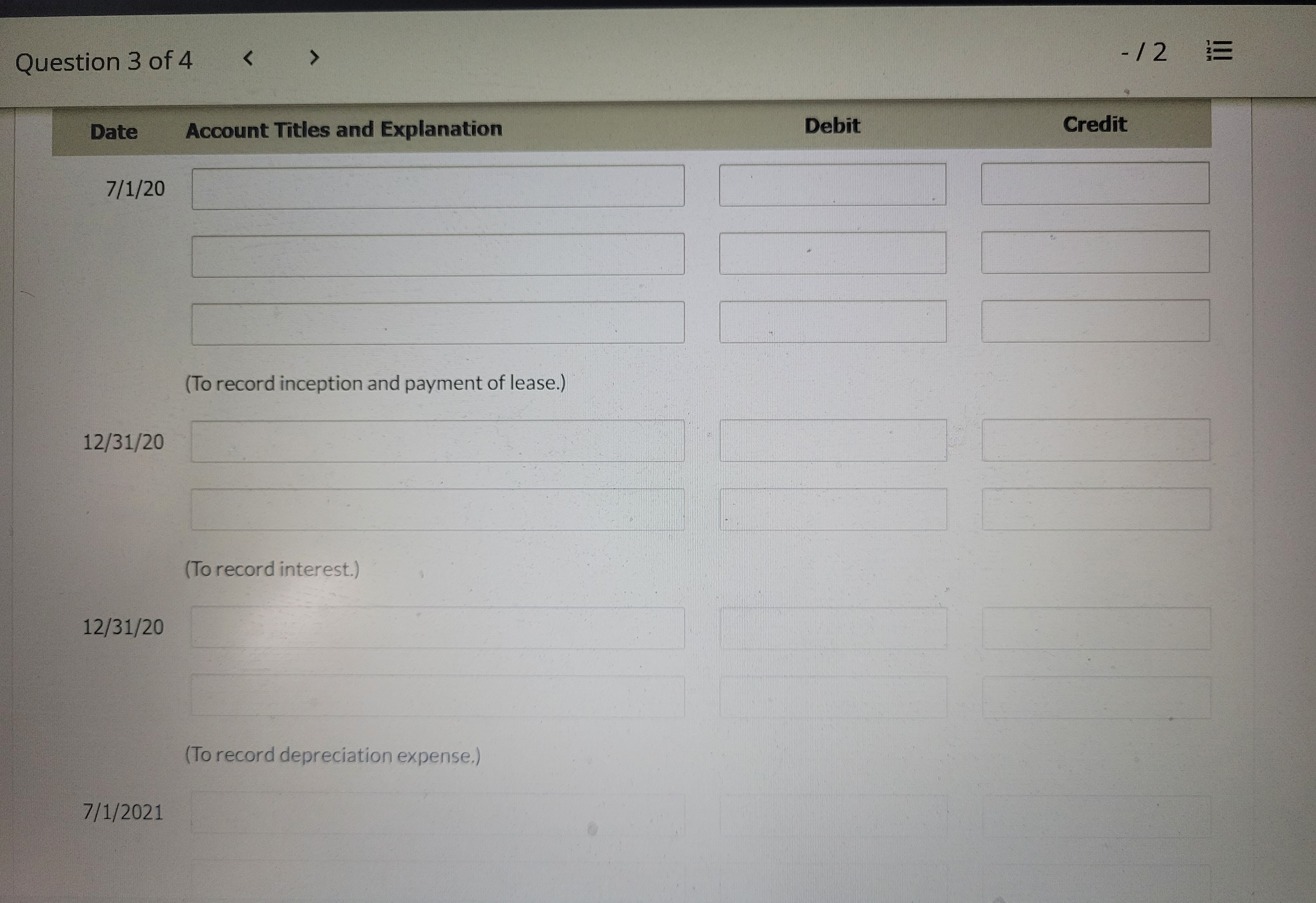 Question 1 of 4 < > 0.44 / 1 = Current Attempt in