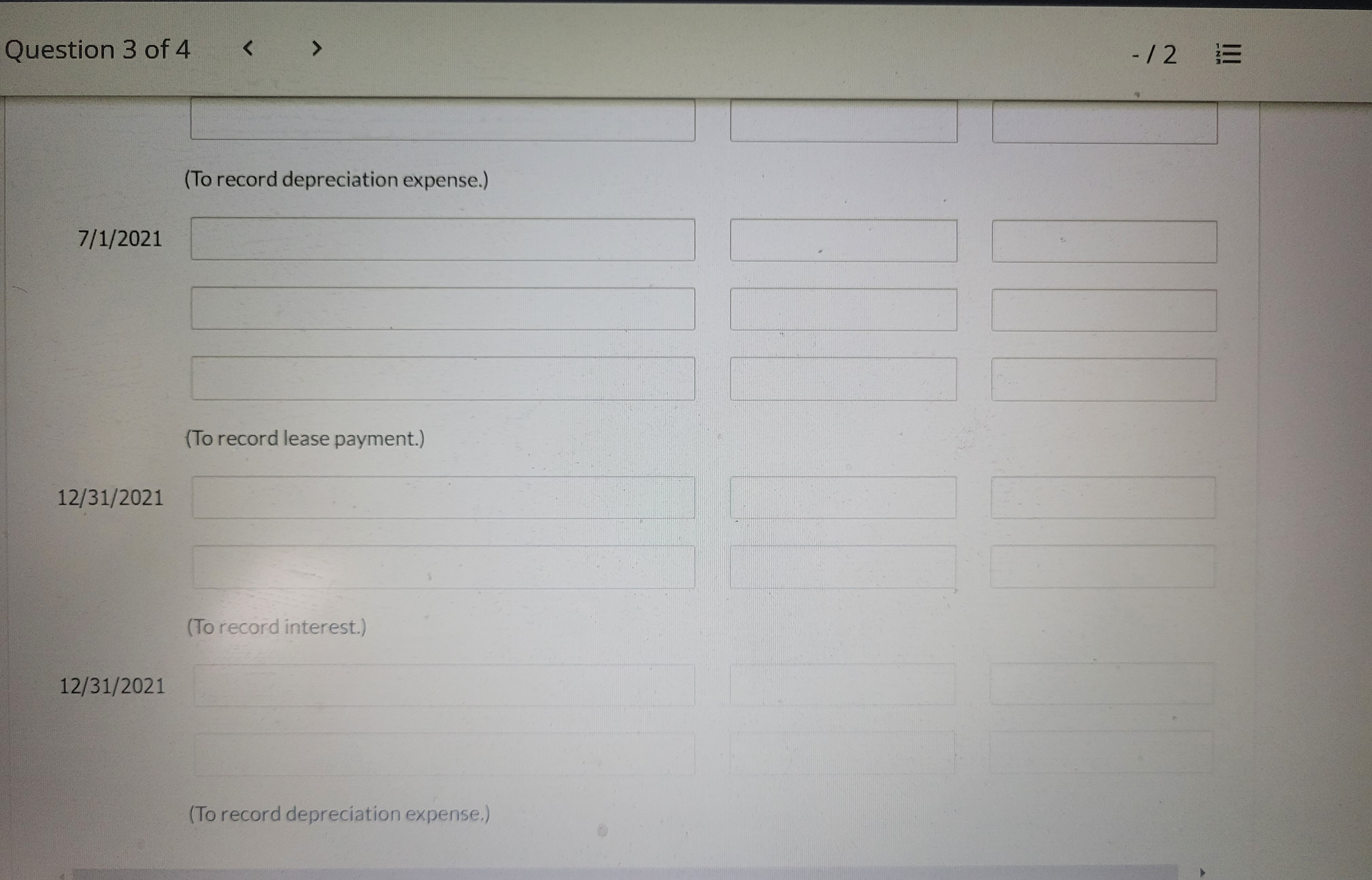 Question 1 of 4 < > 0.44 / 1 = Current Attempt in