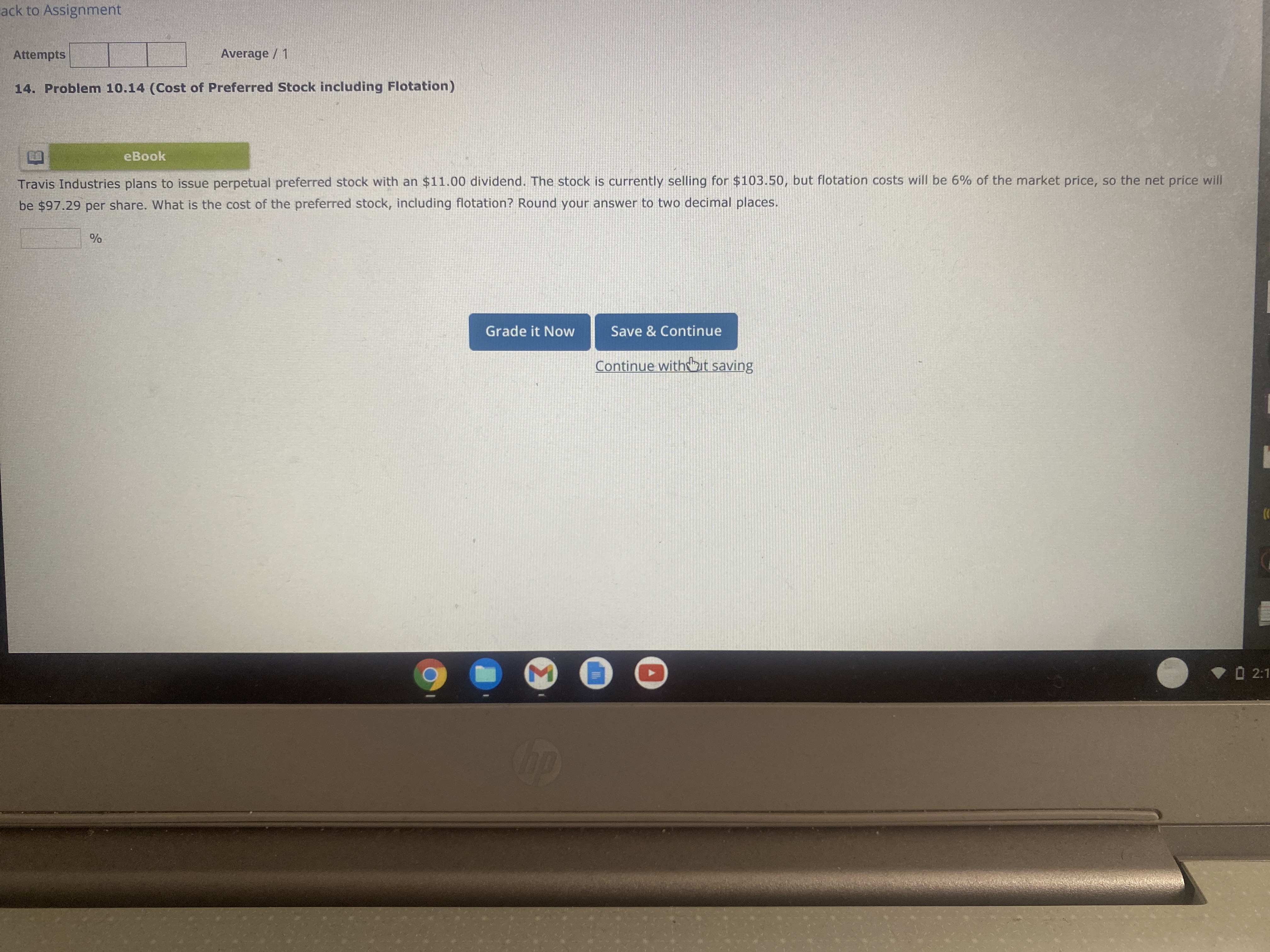 14. ack to Assignment Attempts Average / 1 14.