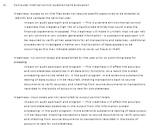 bi Computer internal control questionnaire