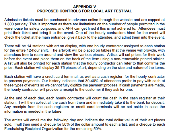 Case study: APPENDIX I INFORMATION FROM AFH