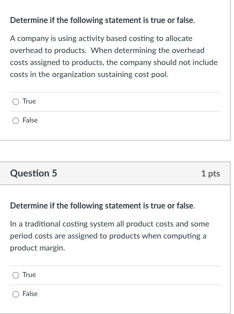 Determine if the following statement is true or