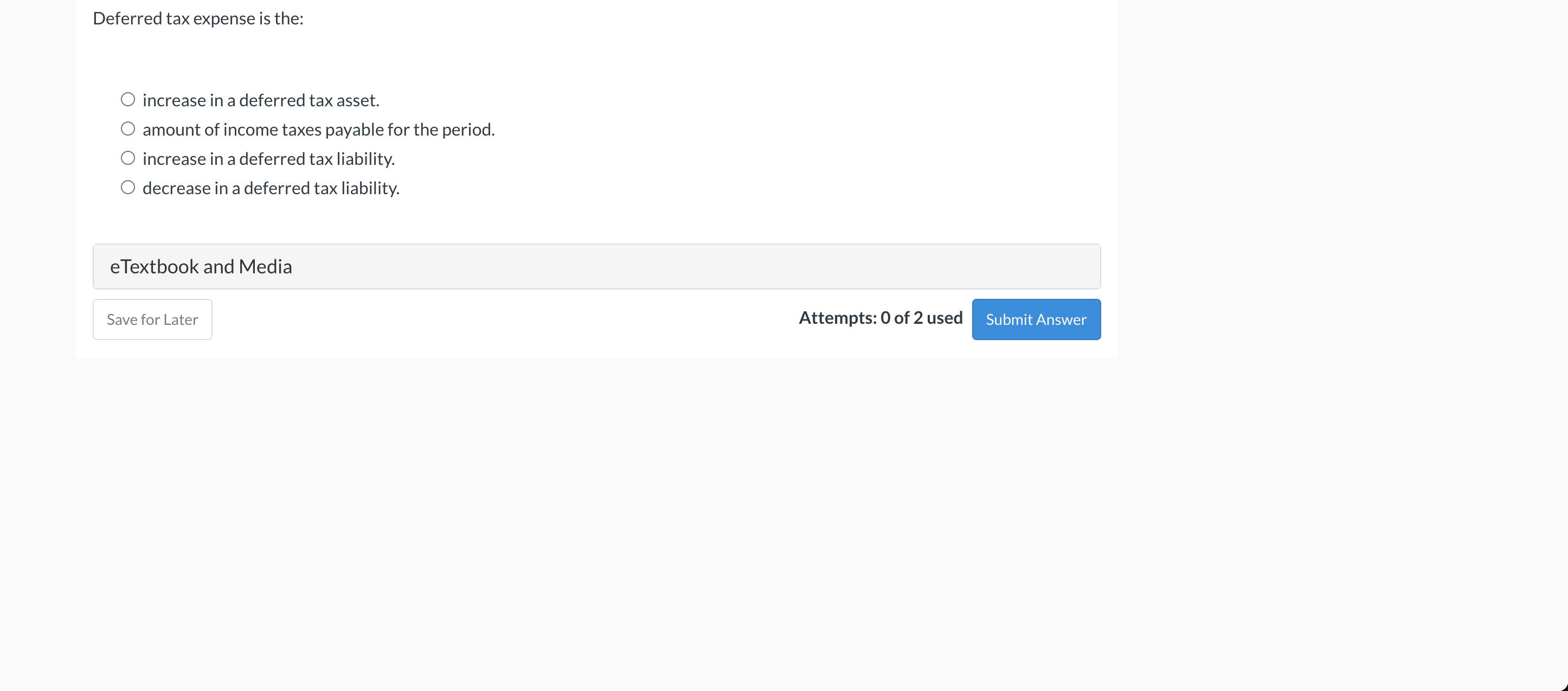 Current Attempt in Progress A deferred tax