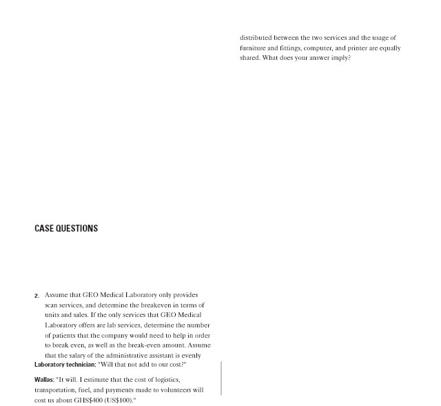 distributed between the two services and the