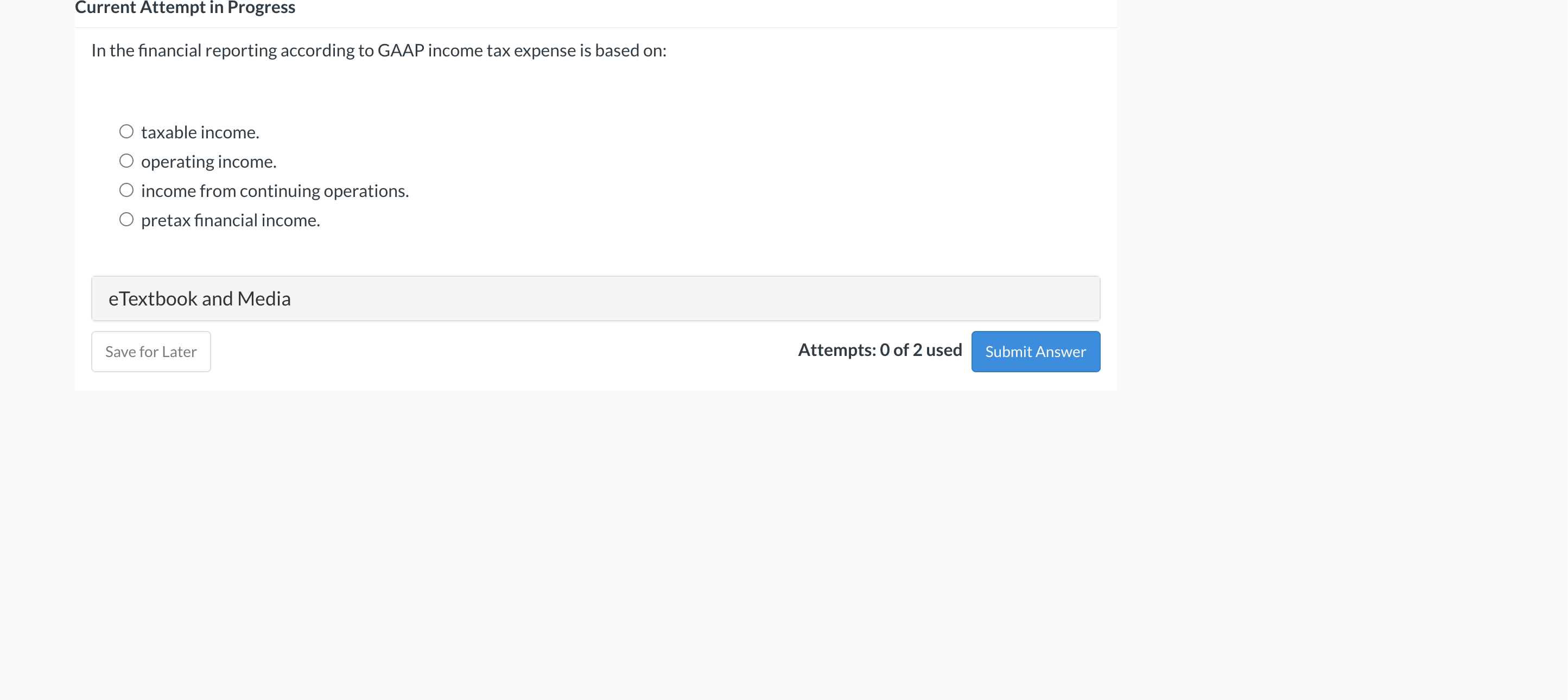 Current Attempt in Progress A deferred tax