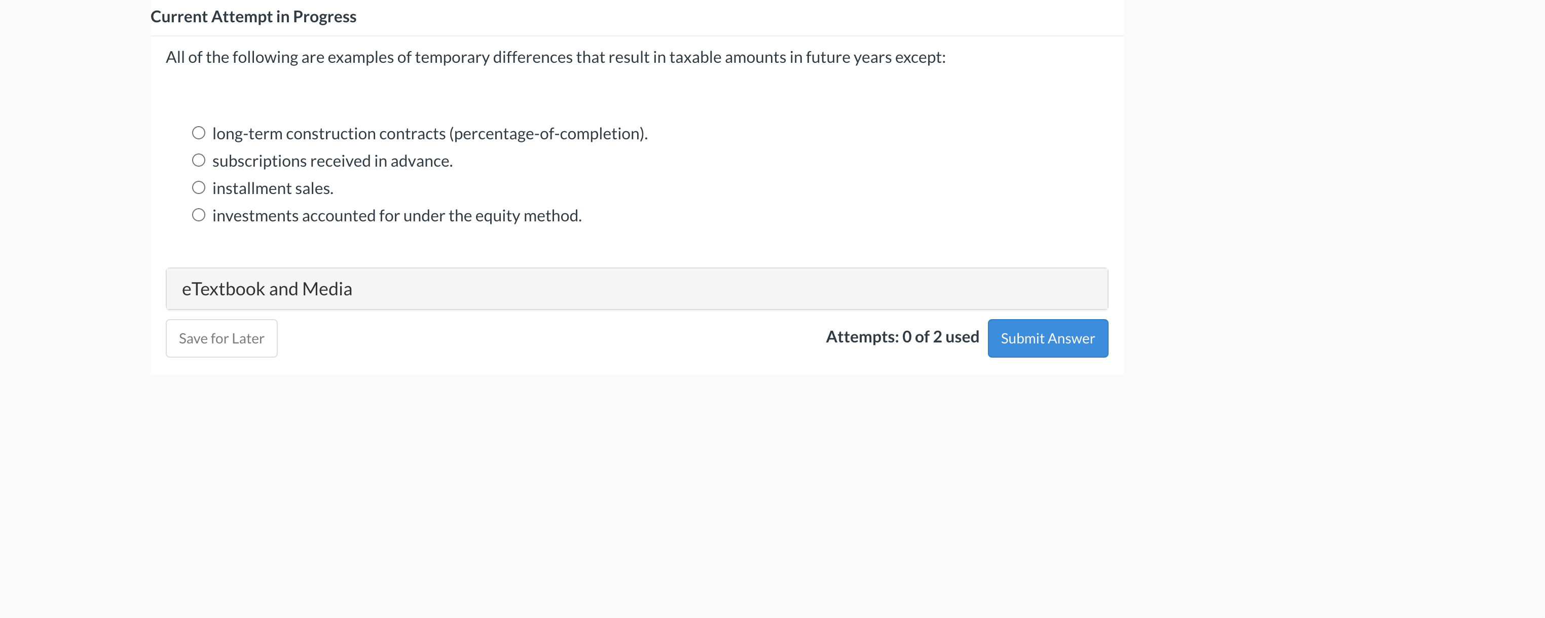 Current Attempt in Progress A deferred tax