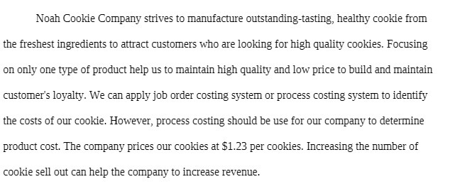 Noah Cookie Company strives to manufacture