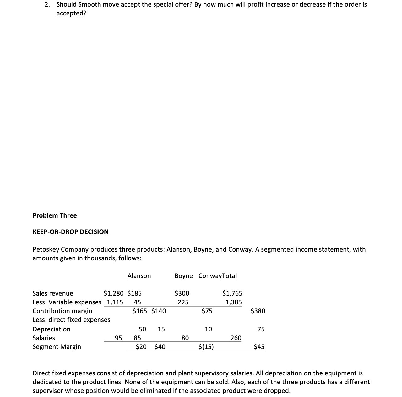 2. Should Smooth move accept the special offer?