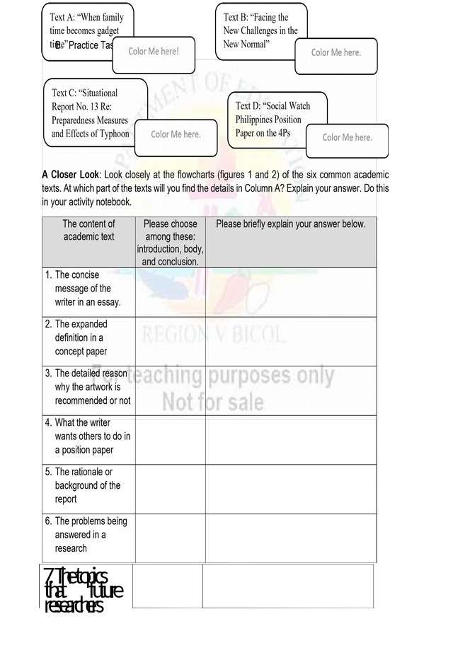 Text A: "When family Text B: "Facing the time