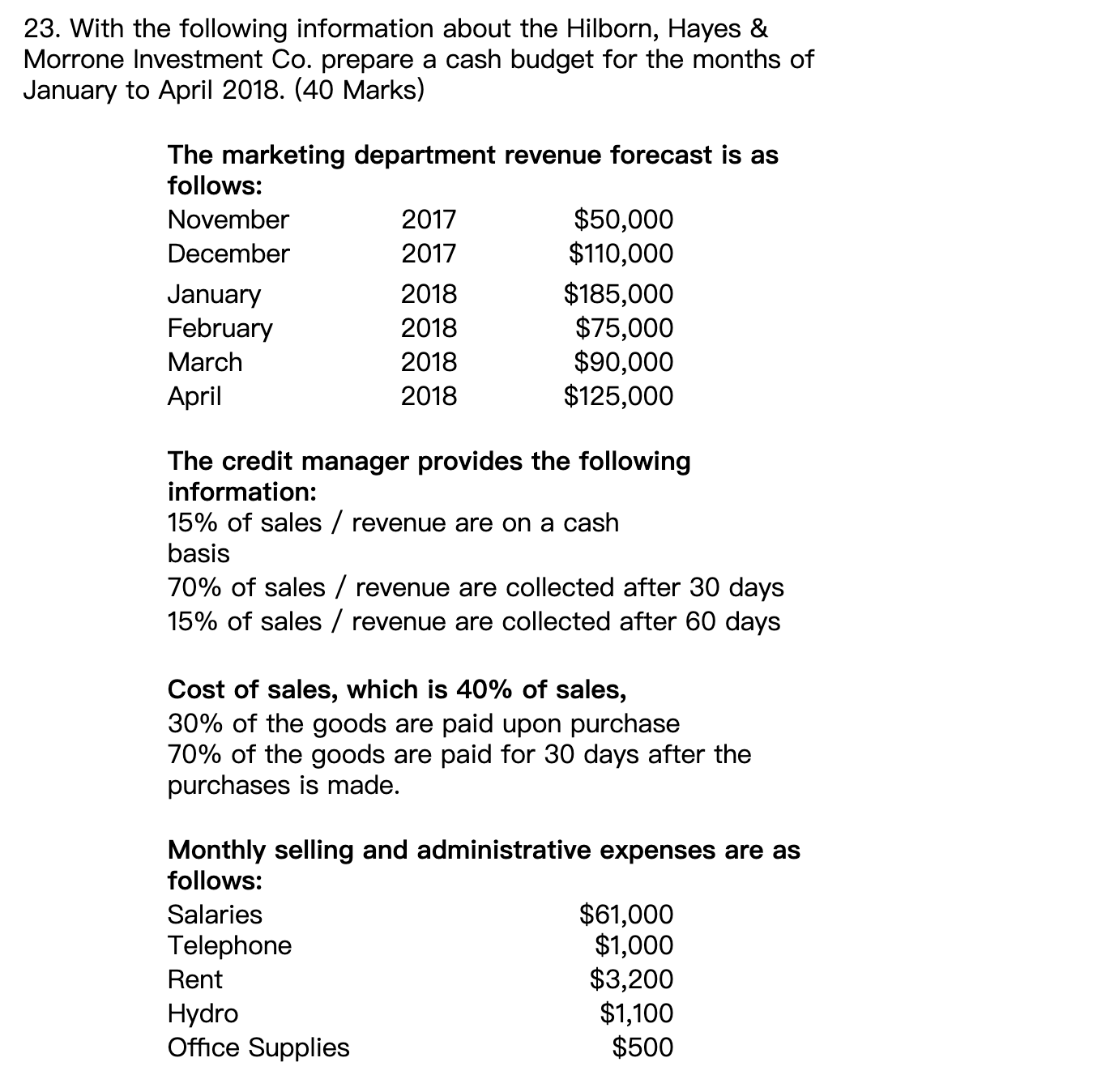 could some one help me for this question? 23.