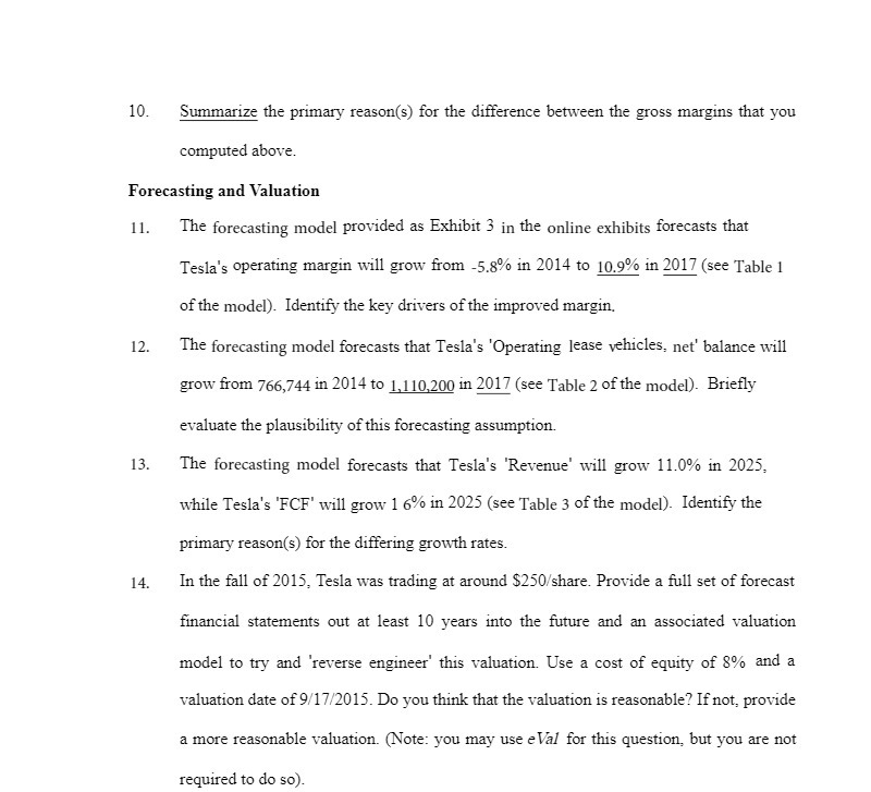 10. Summarize the primary reason(s) for the