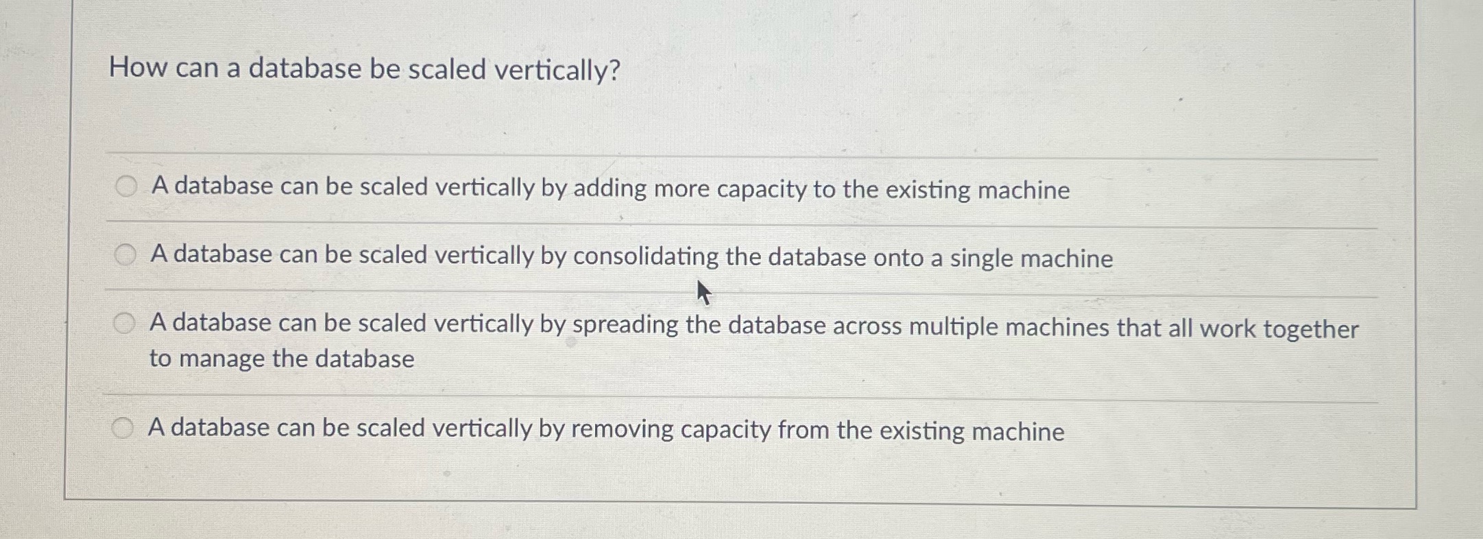 How can a database be scaled vertically? A
