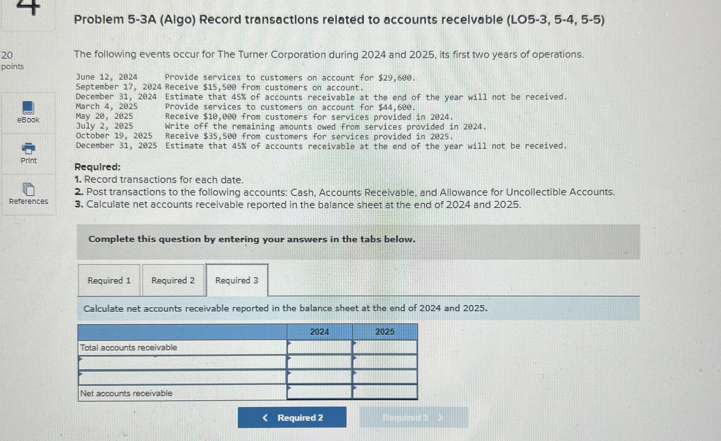 Problem 5 - 3 A ( Algo ) Record transactlons
