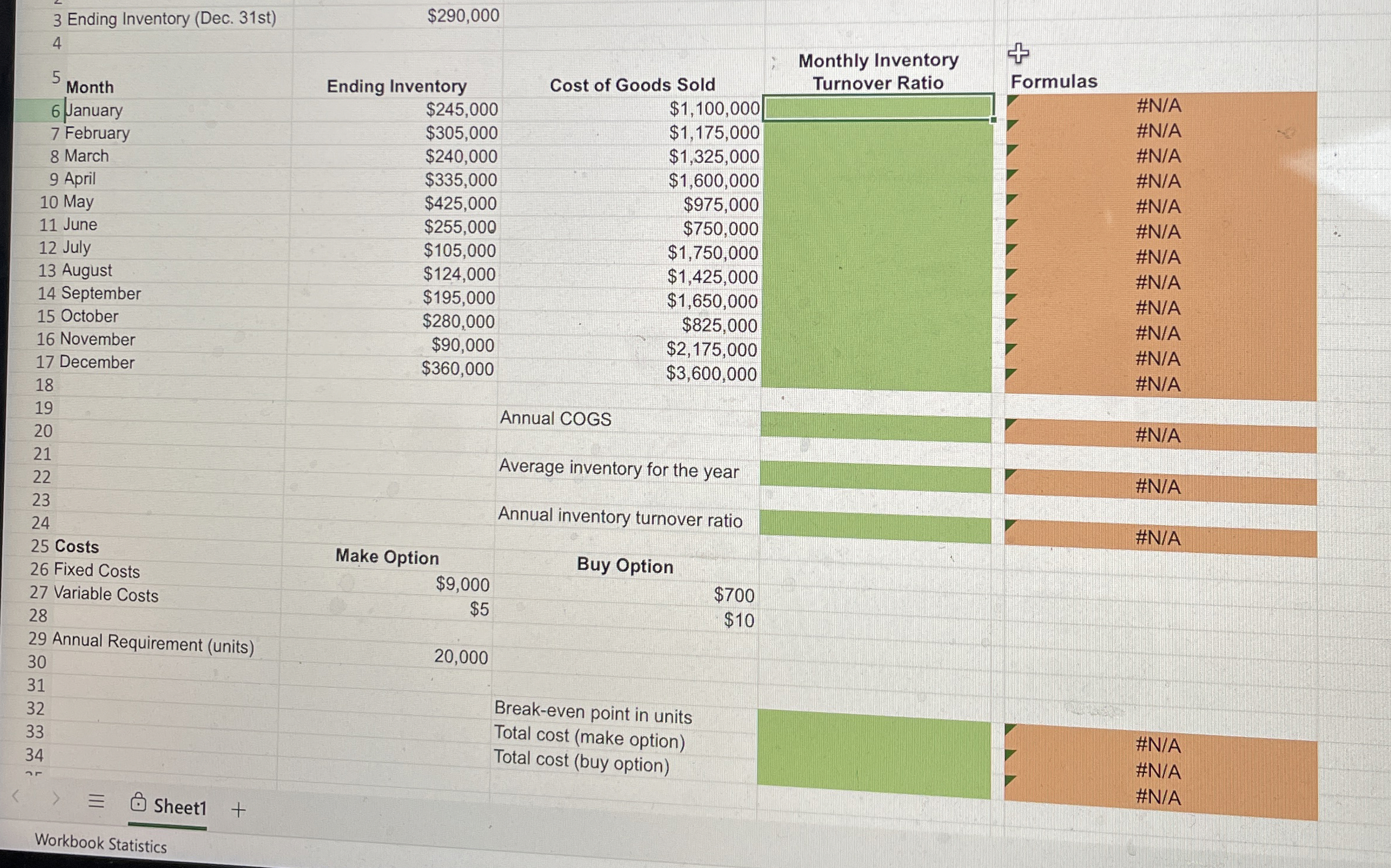Excel Online Structured Activity: Vanlandingham