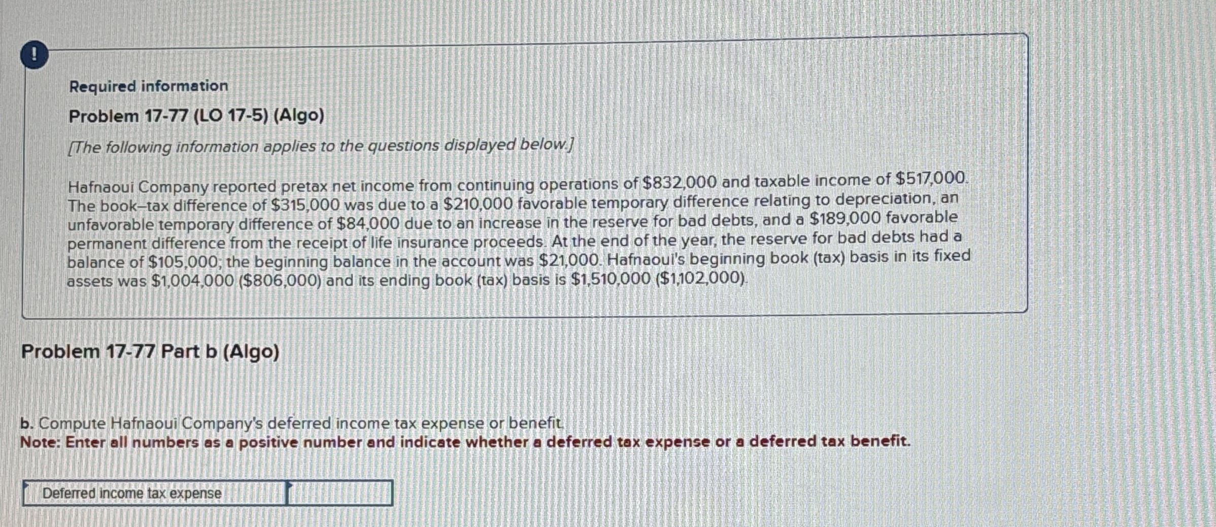 ! Required information Problem 1 7 - 7 7 ( LO 1 7