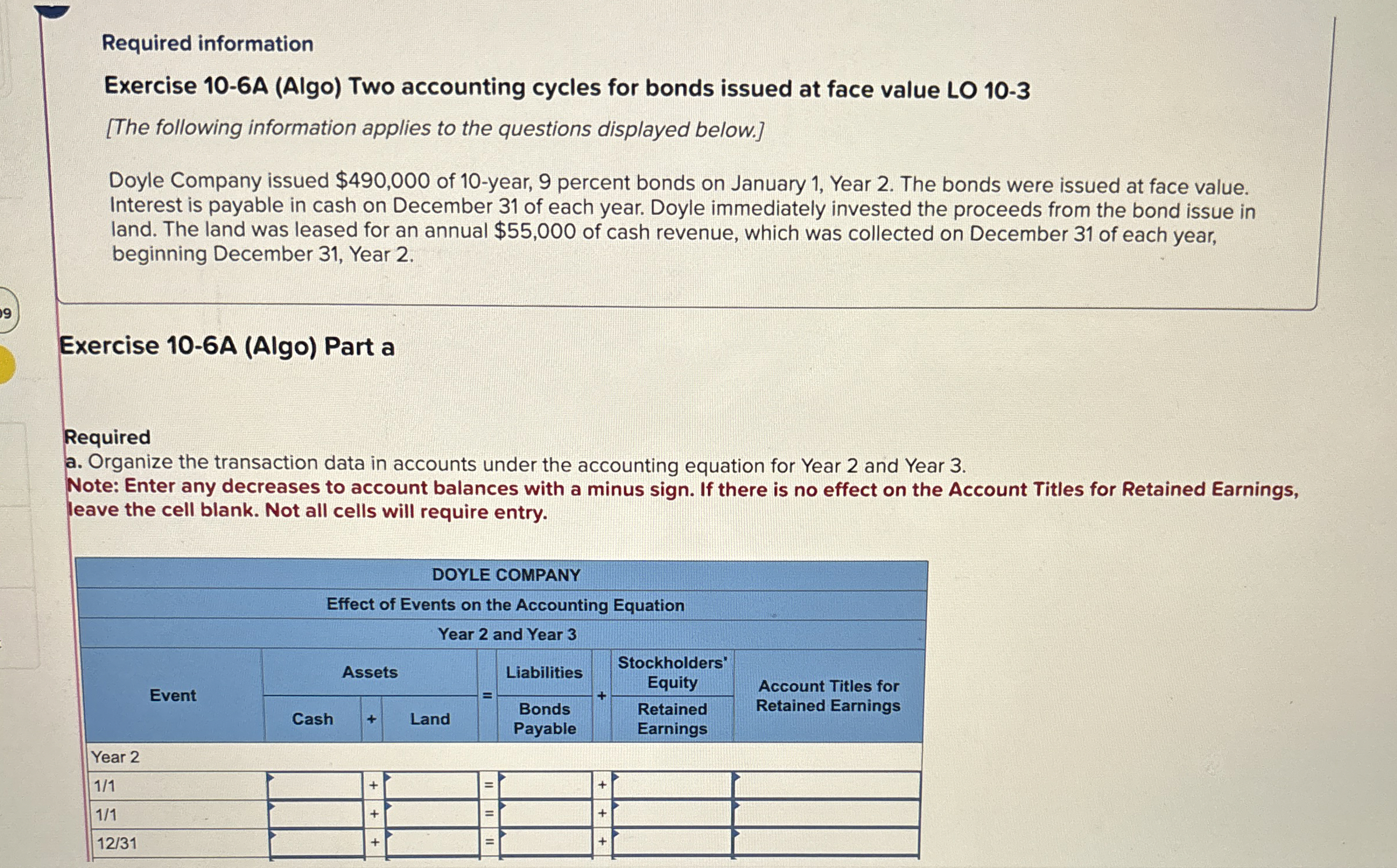 Required information Exercise 1 0 - 6 A ( Algo )