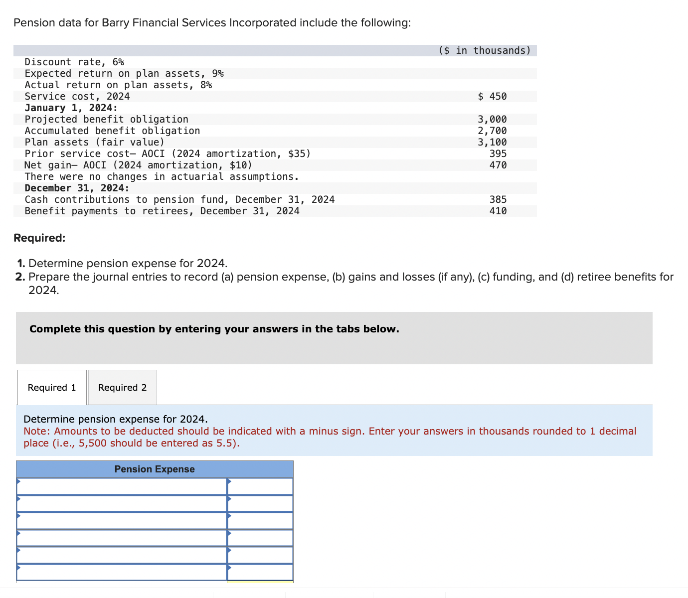 Pension data for Barry Financial Services