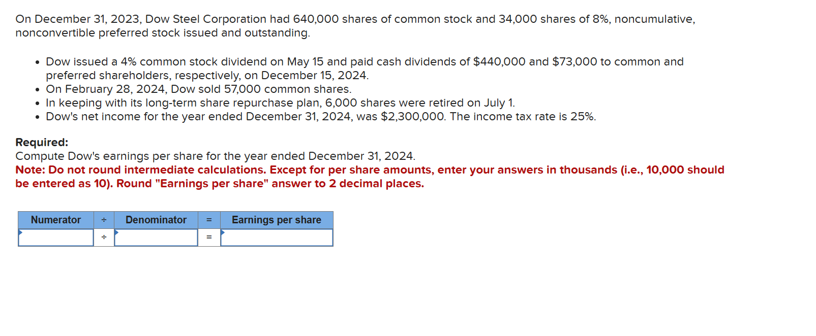 On December 3 1 , 2 0 2 3 , Dow Steel Corporation
