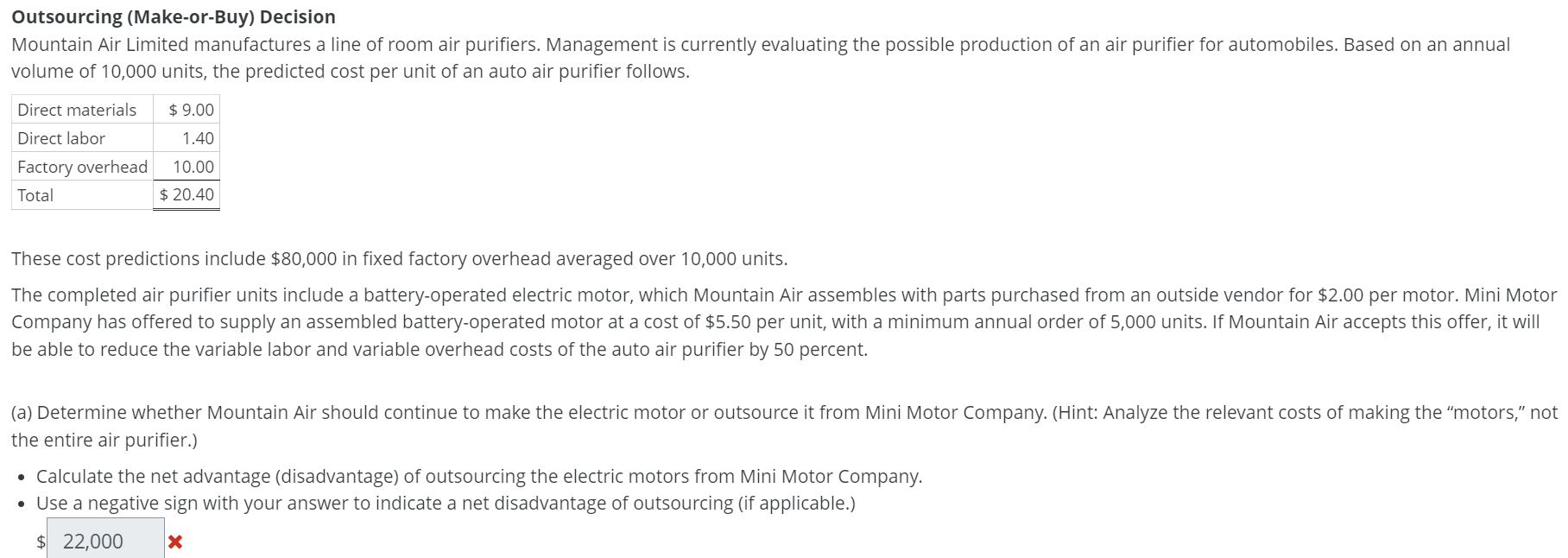 Outsourcing ( Make - or - Buy ) Decision Mountain