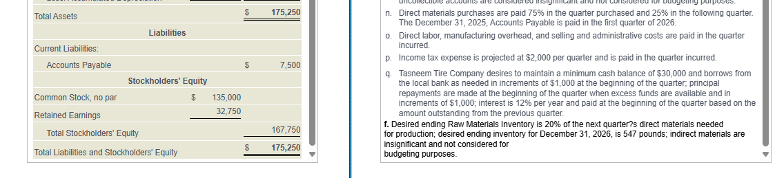 n . Direct materials purchases are paid \ ( 7 5 \