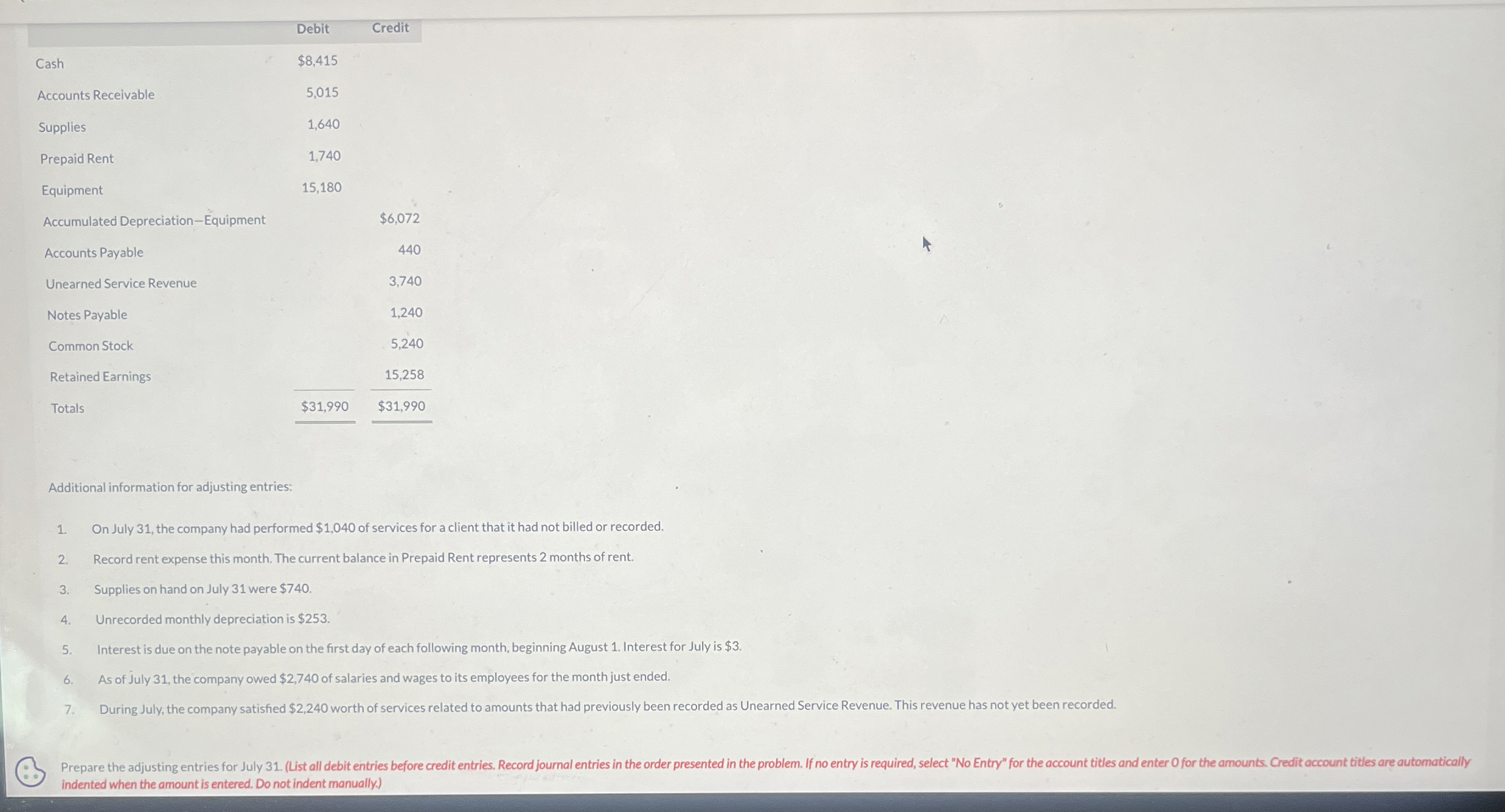 \ table [ [ , Debit,Credit ] , [ Cash , $ 8 , 4 1